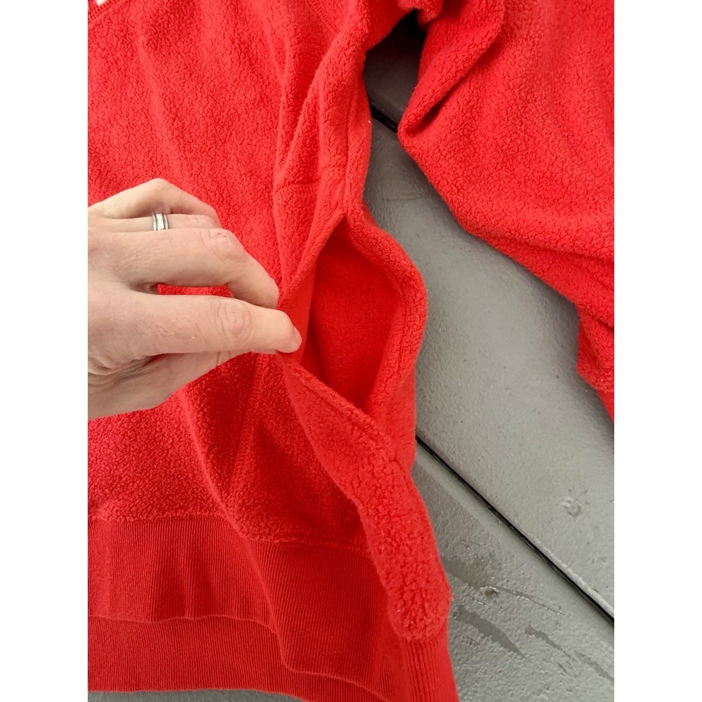 Aerie Hometown Holiday Quarter Zip Sweatshirt Red Sherpa Tribal Sz XL‎ - Picture 4 of 8